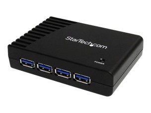 Startech 4-Port USB 3.0 SuperSpeed Hub with Power Adapter - Portable Multiport USB-A Dock IT Pro - USB Port Expansion Hub for PC/Mac (ST4300USB3) - hub - 4 ports