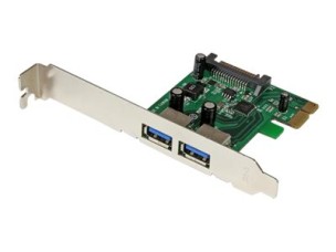 Startech 2 Port PCI Express (PCIe) SuperSpeed USB 3.0 Card Adapter with UASP - SATA Power - Dual Port USB 3 PCIe Controller (PEXUSB3S24) - USB adapter - PCI Express x1 - USB 3.0 x 2