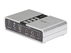 StarTech 7.1 USB Sound Card - External Sound Card for Laptop with SPDIF Digital Audio - Sound Card for PC - Silver (ICUSBAUDIO7D) - sound card - USB 2.0