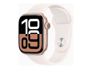 Apple Watch Series 10 (GPS + Cellular) - rose gold aluminium - smart watch with sport band - light blush - 64 GB