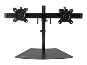 Startech Dual Monitor Mount - Supports Monitors 12" to 24" - Adjustable - VESA Monitor Stand for Desk - Low Profile Base - Horizontal - Black (ARMBARDUO) stand - adjustable arm - for LCD display - black