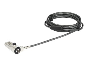 Startech 6.5’ (2m) Laptop Cable Lock, 4 Digit Combination Laptop/Desktop Security Cable Lock for Wedge Slot Computers/Laptops, Anti-Theft Vinyl-Coated Steel Combo Cable Lock, Portable - Wedge Slot Laptop Lock (LTLOCKNBL) - security cable lock - TAA Compli