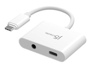 j5create JCA122 - USB-C to headphone jack / charging adapter - audio / USB - 8.2 cm