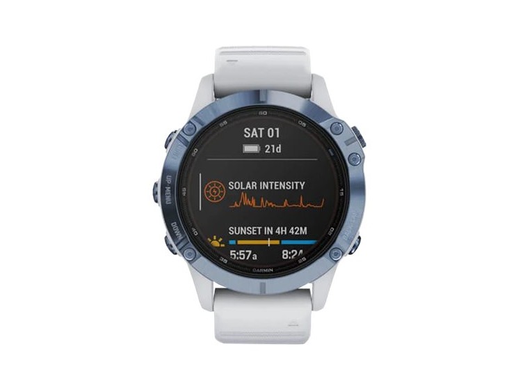 Garmin Fenix 6 Pro Solar Whitestone Silicone Strap Watch