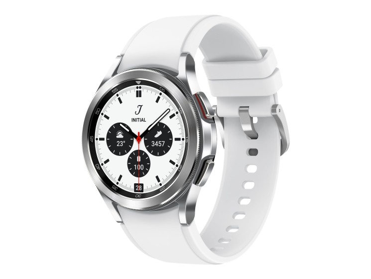 Samsung Galaxy Watch4 Classic silver smart watch with ridge sport band white 16 GB AS Capital Datortehnika IT risin jumi Serviss