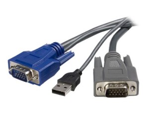 StarTech.com 10 ft Ultra-Thin USB VGA 2-in-1 KVM Cable (SVUSBVGA10) - keyboard / video / mouse (KVM) cable - 3 m