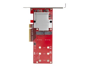 StarTech.com Dual M.2 PCIe SSD Adapter Card, x8 / x16 Dual NVMe or AHCI M.2 SSD to PCI Express 3.0, M.2 NGFF PCIe (M-Key) Compatible, Vented, Supports 2242, 2260, 2280, JBOD, Mac & PC - Full/Low-Profile Brackets (PEX8M2E2) - interface adapter - M.2 Card -