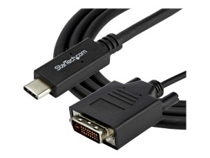 StarTech.com 3.3 ft / 1 m USB-C to DVI Cable - USB Type-C Video Adapter Cable - 1920 x 1200 - Black (CDP2DVIMM1MB) - USB / DVI cable - 24 pin USB-C to DVI-D - 1 m