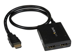 StarTech.com HDMI Cable Splitter - 2 Port - 4K 30Hz - Powered - HDMI Audio / Video Splitter - 1 in 2 Out - HDMI 1.4 - video/audio splitter - 2 ports