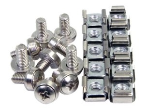 StarTech.com M6 Screws and Cage Nuts - 100 Pack - M6 Mounting Screws and Cage Nuts for Server Rack and Cabinet - Silver (CABSCREWM62) - rack screws and nuts