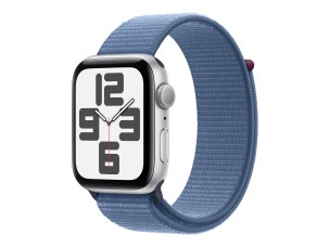 Apple Watch SE (GPS) 2nd generation - silver aluminium - smart watch with sport loop - winter blue - 32 GB