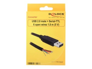 Delock Converter USB 2.0 > Serial-TTL 6 open wires (5 V) - serial adapter - USB