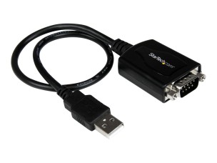 StarTech.com 1 ft USB to RS232 Serial DB9 Adapter Cable with COM Retention - serial adapter - USB - RS-232