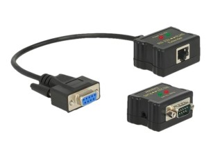 Delock Extender RS-232 DB9 female RJ45 female to RS-232 DB9 male RJ45 female - extended temperature range - serial port extender - RS-232