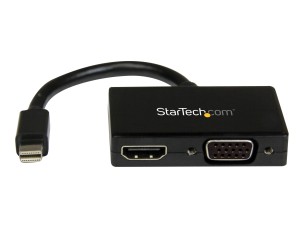 StarTech.com Mini DisplayPort to HDMI and VGA - 2 in 1 Travel Adapter - Mini DisplayPort to VGA Adapter - Mini DP to HDMI Dongle - Monitor Adapter (MDP2HDVGA) - video converter - black