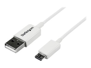 StarTech.com 2m White Micro USB Cable Cord - A to Micro B - Micro USB Charging Data Cable - USB 2.0 - 1x USB A Male, 1x USB Micro B Male (USBPAUB2MW) - USB cable - Micro-USB Type B to USB - 2 m