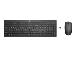 HP 235 - keyboard and mouse set - 3-zone layout, low profile key travel full size - French - black - Smart Buy Input Device