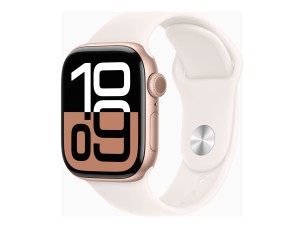 Apple Watch Series 10 GPS 42mm Rose Gold Aluminium Case with Light Blush Sport Band - S/M