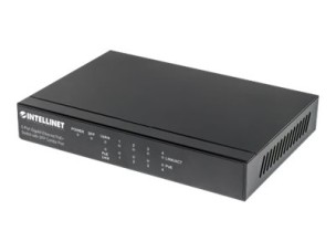 Intellinet 5-Port Gigabit Ethernet PoE+ Switch with SFP Combo Port, 4 x PSE Ports, IEEE 802.3at/af Power over Ethernet (PoE+/PoE) Compliant, 80 W, Desktop - switch - 5 ports