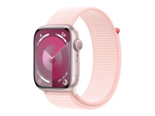 Apple Watch Series 9 (GPS) - pink aluminium - smart watch with sport loop - light pink - 64 GB