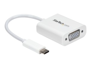 StarTech.com USB-C to VGA Adapter - White - 1080p - Video Converter For Your MacBook Pro / Projector / VGA Display (CDP2VGAW) - USB / VGA adapter - 24 pin USB-C to HD-15 (VGA) - 17.5 m