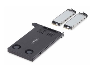 StarTech.com Dual-Bay M.2 NVMe SSD Removable Mobile Rack for PCIe x8 Slot - interface adapter - M.2 NVMe Card / PCIe (NVMe) - PCIe 4.0 x8