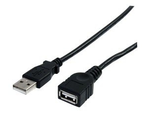 StarTech.com 6 ft Black USB 2.0 Extension Cable A to A - M/F - USB extension cable - USB (M) to USB (F) - USB 2.0 - 6 ft - black - USBEXTAA6BK - USB extension cable - USB to USB - 1.8 m
