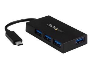 StarTech.com 4 Port USB C Hub with 4x USB-A Ports USB 3.0 (USB 3.1/3.2 Gen 1 SuperSpeed 5Gbps), USB Bus or Self Power, Portable USB Type-C to USB-A BC 1.2 Charging Hub w/Power Adapter - Windows/macOS/Linux (HB30C4AFS) - hub - 4 ports