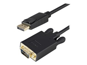 StarTech.com 3ft DisplayPort to VGA Adapter Cable - 1920x1200 - Active DisplayPort (DP) Computer or Laptop to VGA Monitor or TV Display (DP2VGAMM3B) - video adapter cable - DisplayPort to HD-15 (VGA) - 1 m