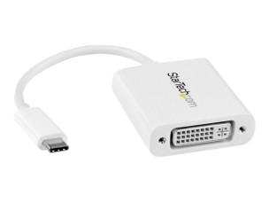 StarTech.com USB C to DVI Adapter - White - 1920x1200 - USB Type C Video Converter for Your DVI D Display / Monitor / Projector (CDP2DVIW) - external video adapter - white