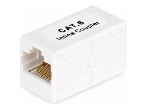 StarTech.com RJ45 Coupler, Inline Cat6 Coupler, Female to Female (F/F) T568 Connector, Unshielded Ethernet Cable Extension (IN-CAT6-COUPLER-U1) - network coupler - white