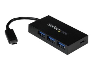 StarTech.com 4-Port USB 3.0 Hub - Powered USB 3.1 Gen 1 Hub - USB-C to 1x USB-C and 3x USB-A Adapter - USB-C Port Expander (HB30C3A1CFB) - hub - 4 ports