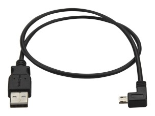 StarTech.com Left Angle Micro USB Cable - 1 ft / 0.5m - 90 degree - USB Cord - USB Charger Cable - USB to Micro USB Cable (USBAUB50CMLA) - USB cable - Micro-USB Type B to USB - 50 cm