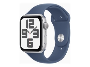 Apple Watch SE GPS 44mm Silver Aluminium Case with Denim Sport Band - M/L