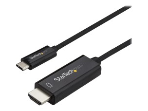 StarTech.com 6ft (2m) USB C to HDMI Cable, 4K 60Hz USB Type C to HDMI 2.0 Video Adapter Cable, Thunderbolt 3 Compatible, Laptop to HDMI Monitor/Display, DP 1.2 Alt Mode HBR2 Cable, Black - 4K USB-C Video Cable (CDP2HD2MBNL) - adapter cable - HDMI / USB - 