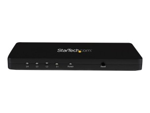 StarTech.com 4K HDMI Splitter - 4k 30Hz - 4 Port - Aluminum - Backward Compatible - HDMI Multi Port - HDMI Hub (ST124HD4K) - video/audio switch - 4 ports