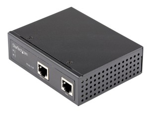 StarTech.com Industrial Gigabit Ethernet PoE Injector, 30W 802.3at PoE+ Midspan 48V-56VDC DIN Rail Power Over Ethernet Injector Adapter, -40C to +75C Cameras/Sensors/WiFi Access, 30W PoE - Midspan PoE Injector (POEINJ30W) - PoE injector - 30 Watt