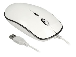 Delock - mouse - USB - anthracite, glossy white