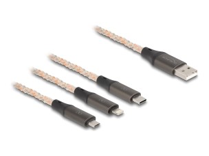 Delock 3 in 1 charge-only cable - 1.2 m