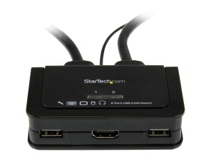 StarTech.com 2 Port USB HDMI Cable KVM Switch with Audio and Remote Switch - USB Powered KVM with HDMI - Dual Port HDMI KVM Switch (SV211HDUA) - KVM / audio switch - 2 ports