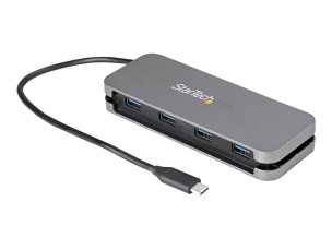 StarTech.com 4 Port USB C Hub - 4x USB-A - 5Gbps USB 3.0 Type-C Hub (USB 3.2/3.1 Gen 1) - Bus Powered - 11" Long Cable w/ Cable Management (HB30CM4AB) - hub - 4 ports