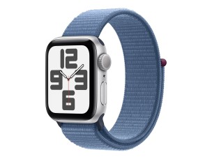Apple Watch SE (GPS) 2nd generation - silver aluminium - smart watch with sport loop - winter blue - 32 GB