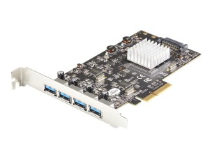 StarTech.com 4-Port USB PCIe Card - 10Gbps USB 3.1/3.2 Gen 2 Type-A PCI Express Expansion Card - 2 Controllers - 4xUSB - Windows/Mac/Linux - USB adapter - PCIe 3.0 x4 - USB 3.1 Gen 2 x 4