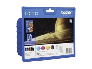 Brother LC1100VB1P - 1 - black, yellow, cyan, magenta - print cartridge / paper kit