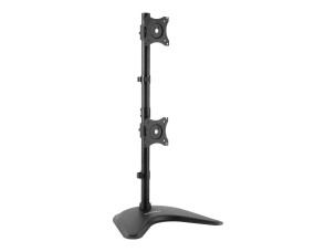 StarTech.com Vertical Dual Monitor Stand - Supports Monitors 13" to 27" - Adjustable - Computer Monitor Stand for Double Stacked VESA Monitors - Black (ARMBARDUOV) stand - for 2 monitors - black