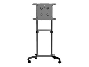 StarTech.com Mobile TV Cart, Portable Rolling TV Stand for 37-70" VESA Display (154lb/70kg), with Shelf & Storage Compartment, Rotate/Tilt Display, Universal TV Mount on Casters/Wheels - Mobile TV Stand w/ Casters (MBLTVSTNDEC) cart - for flat panel