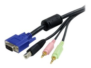 StarTech.com 6 ft 4-in-1 USB VGA KVM Switch Cable with Audio and Microphone - VGA KVM Cable - USB KVM Cable - KVM Switch Cable (USBVGA4N1A6) - keyboard / mouse / video / audio cable - 1.8 m