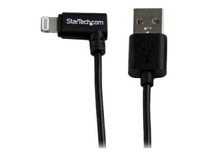 StarTech.com 2m 6ft Angled Black Apple 8-pin Lightning to USB Cable for iPhone iPod iPad - Angled Lightning Cable - Charge & Sync - 2 m (USBLT2MBR) - Lightning cable - Lightning / USB - 2 m