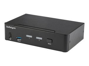 StarTech.com 2 Port DisplayPort KVM Switch, 4K 60Hz, Single Display, Dual Port UHD DP 1.2 USB KVM Switch with Integrated USB 3.0 Hub and Audio, Dell, HP, Apple, Lenovo, TAA Compliant - Keyboard/Video/Mouse Switch (SV231DPU34K) - KVM / audio / USB switch -