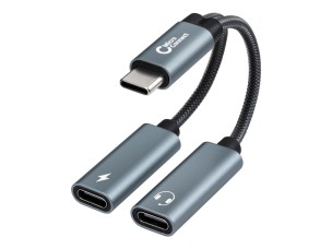 MicroConnect USB-C to USB-C headphone / charging adapter - 13 cm
